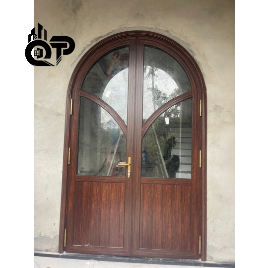 Cửa Owin vân gỗ trắc uốn bom